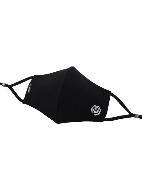 MASQ Pack Of 6 Black 4-Ply Reusable Pure Cotton Cloth Face Masks - Image 3