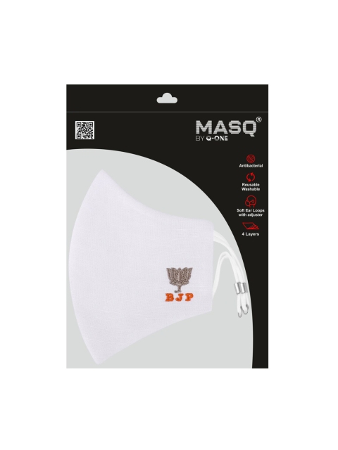 MASQ Pack Of 5 Adults White 4-Ply Reusable Anti-Pollution Pure Cotton Cloth Masks - Image 5