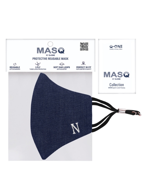 MASQ Adults Pack of 3 Solid 3-Ply Pure Cotton Adjustable Cloth Masks - Image 5