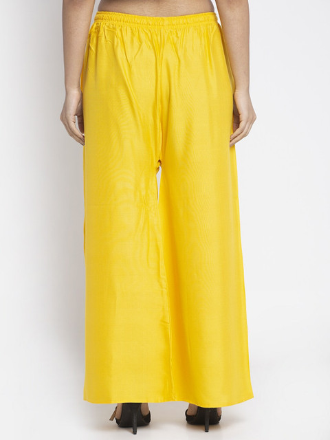 Jinfo Women Pack Of 2 Yellow & Purple Knitted Ethnic Palazzos - Image 5