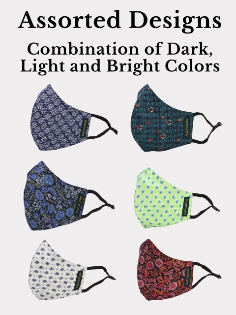 Calvadoss Men Pack Of 10 Assorted 3-Ply Reusable Cotton Cloth Masks - Image 3