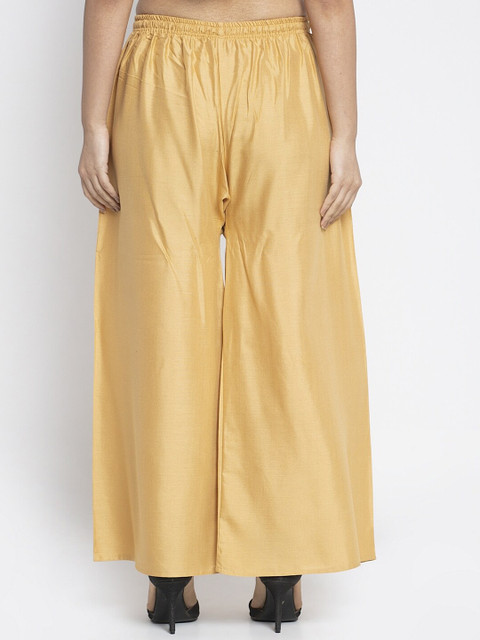 Jinfo Women Black & Tan Set Of 2 Flared Knitted Ethnic Palazzos - Image 3