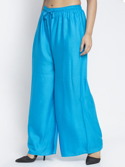 Jinfo Women Blue Ethnic Palazzos - Image 2