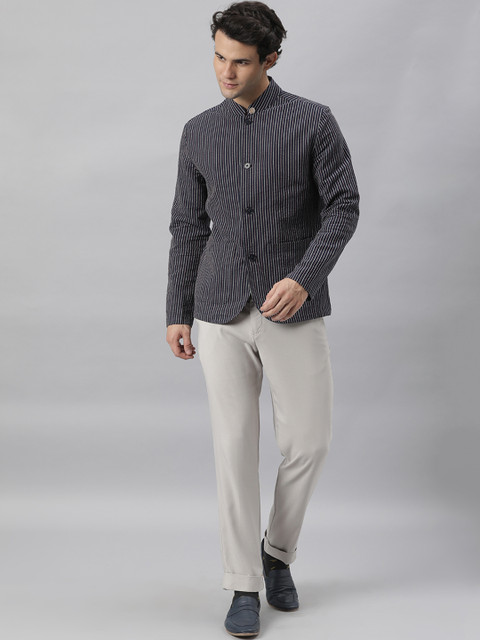 RARE RABBIT Men Gazel Slim Fit Striped Blazer - Image 6