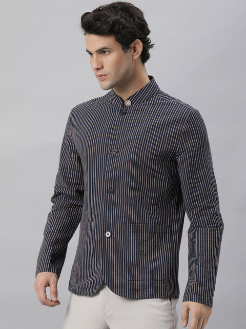 RARE RABBIT Men Gazel Slim Fit Striped Blazer - Image 4