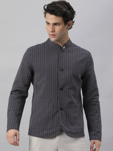 RARE RABBIT Men Gazel Slim Fit Striped Blazer - Image 2
