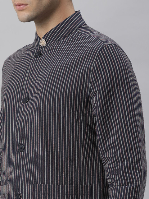RARE RABBIT Men Gazel Slim Fit Striped Blazer - Image 3
