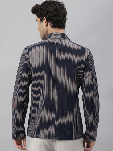 RARE RABBIT Men Gazel Slim Fit Striped Blazer - Image 5