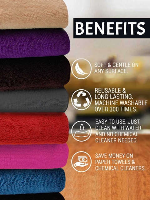 Aura Set Of 4 Highly Absorbent Microfiber Cleaning Cloth - Image 3