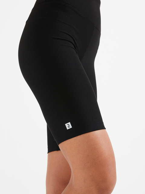 Decathlon Women Black Camouflage Checked Sports Shorts - Image 4
