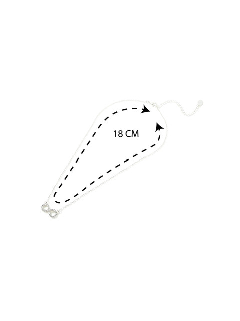 Accessorize Women Silver-Toned Crystal Studded Eternity Necklace - Image 6