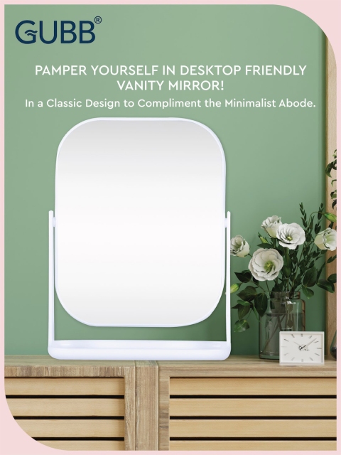 GUBB White Solid Rectangular Glass Table Top Mirror - Image 3