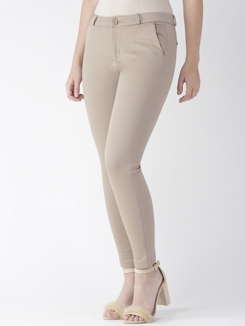 Xpose Women Khaki Comfort Tapered Fit Trousers - Image 3