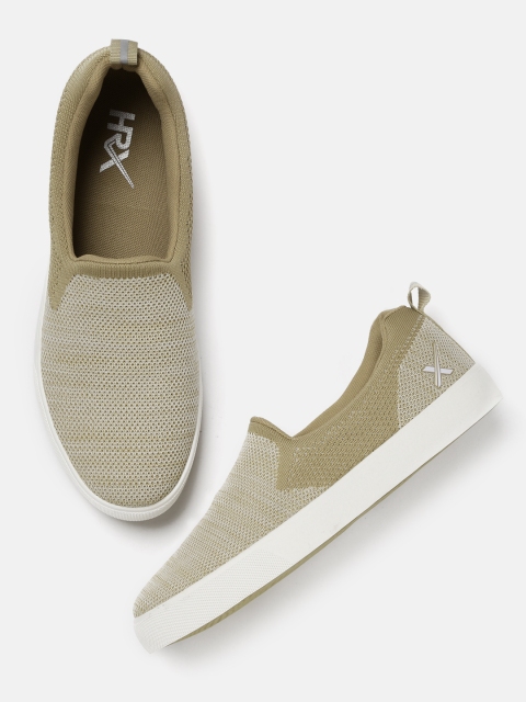 HRX by Hrithik Roshan Men Beige Slip-On Sneakers
