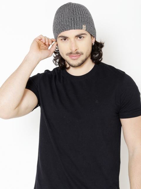 Bharatasya Men Grey Cotton Knitted Gym Beanie - Image 5