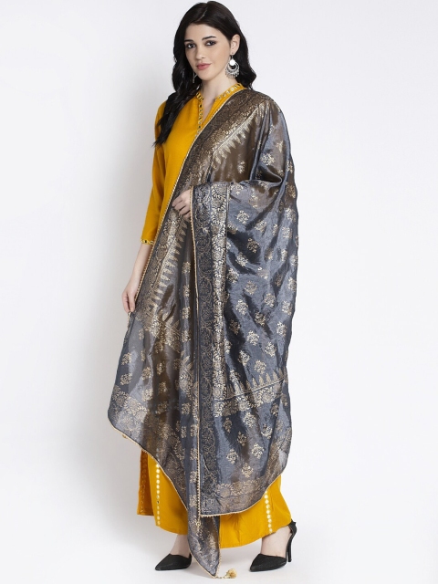 Clora Creation Women Grey Ethnic Motifs Printed Dupatta - Image 3