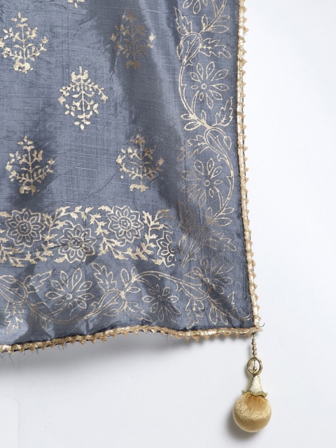 Clora Creation Women Grey Ethnic Motifs Printed Dupatta - Image 2