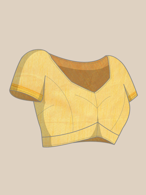 Sangria Yellow Floral Pure Chiffon Saree - Image 6