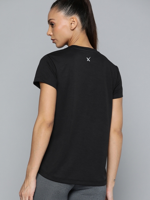 HRX By Hrithik Roshan Training Women Jet Black Rapid-Dry Typography Tshirts - Image 4