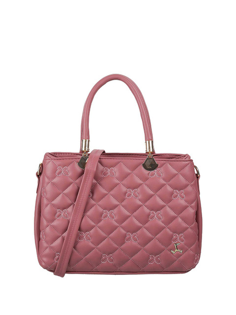 Mochi Pink Quilted Textured Structured Handheld Bag