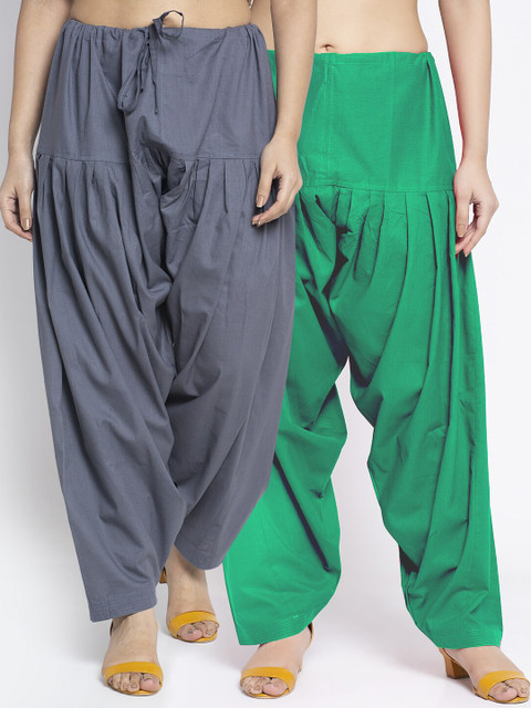 GRACIT Women Pack of 2 Solid Regular Fit Cotton Salwars