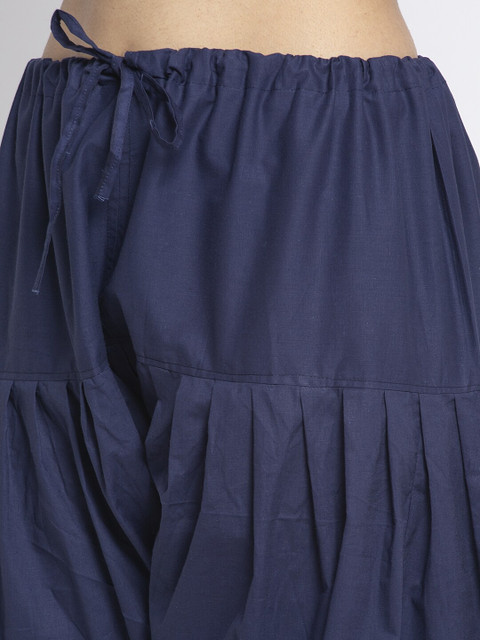 GRACIT Women Pack of 2 Navyblue & Red Solid Loose Fit Cotton Salwar - Image 6