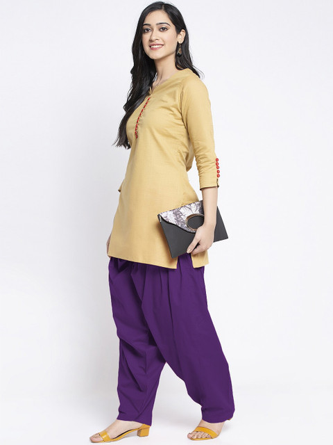 GRACIT Women Purple & Blue Pack of 2 Solid Cotton Salwars - Image 5