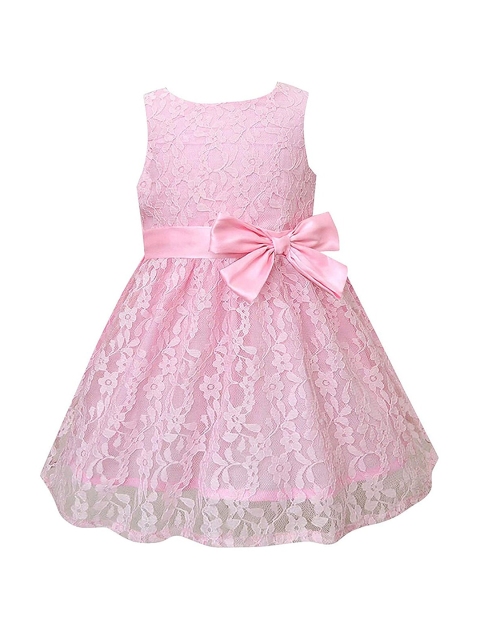 A T U N Pink Lace Dress