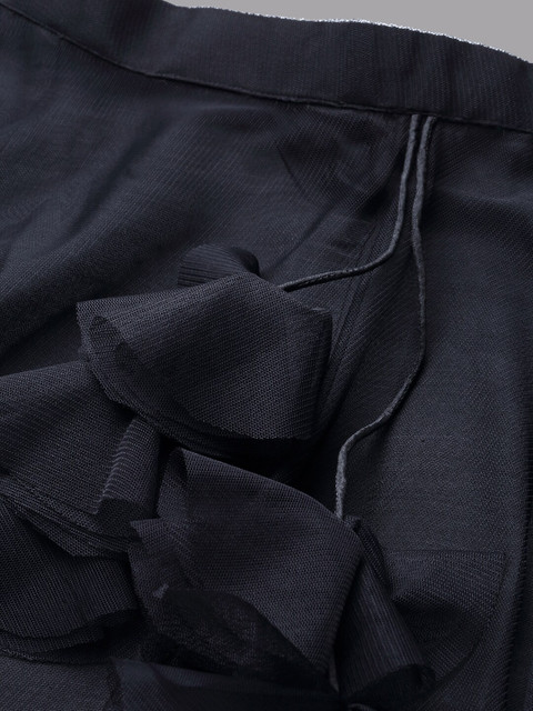 NEUDIS Women Black Solid Flared Maxi Lehenga Skirt - Image 7