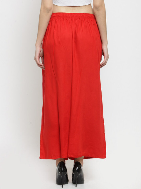 Clora Creation Women Pack of 2 Red & Blue Knitted Ethnic Palazzos - Image 3