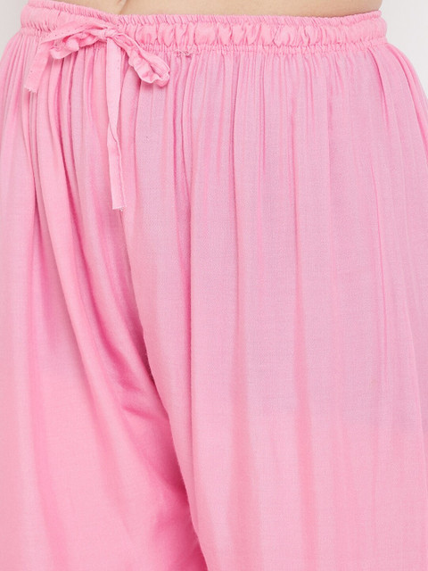 Clora Creation Women Pink Knitted Ethnic Palazzos - Image 6