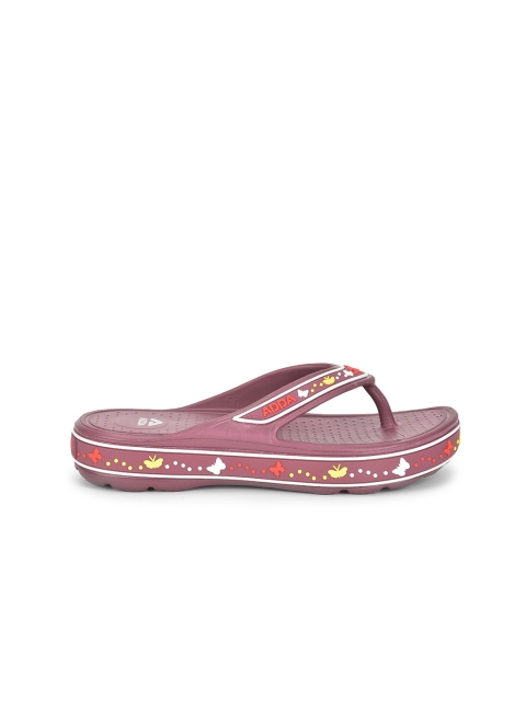 Adda Women Purple & Red Rubber Thong Flip-Flops - Image 4
