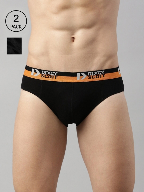 DIXCY SCOTT Men Pack of Solid Pure Cotton Mid-Rise Basic Briefs