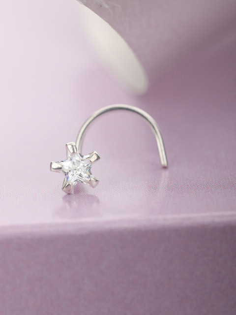 Zavya Women 925 Sterling Silver Studded Nose Pin