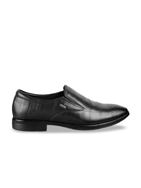 Mochi Men Black Solid Leather Formal Shoes - Image 3