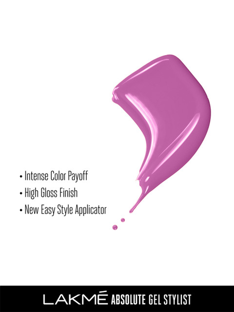 Lakme Absolute Gel Stylist Nail Color With High Gloss Finish 12ml - 98 Verbena - Image 4