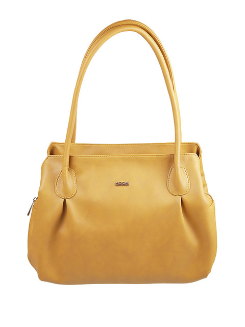 Mochi Women Yellow Solid Shopper Shoulder Bag