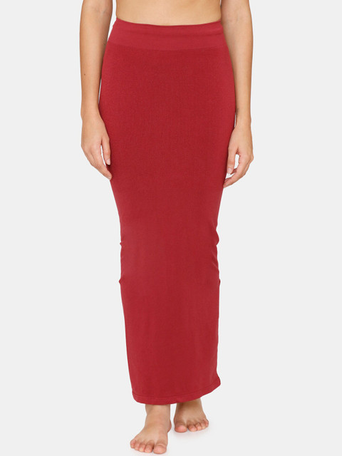 Zivame Women Maroon Solid Saree Shapewear
