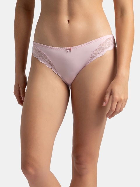 Jockey Medium Coverage Soft Touch Microfiber Lace Styled Bikini With StayFresh Treatment-1813