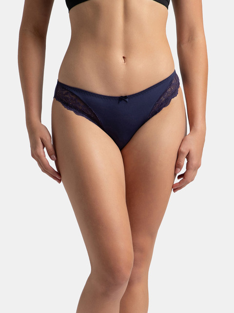 Jockey Medium Coverage Soft Touch Microfiber Lace Styled Bikini With StayFresh Treatment-1813