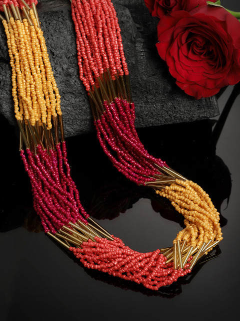 PANASH Gold-Plated & Yellow Layered Necklace