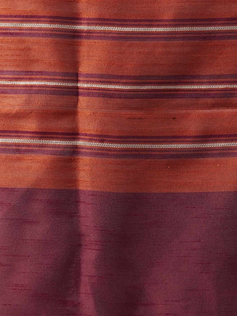 Indo Era Mustard & Purple Striped Art Silk Dupatta with Zari - Image 2