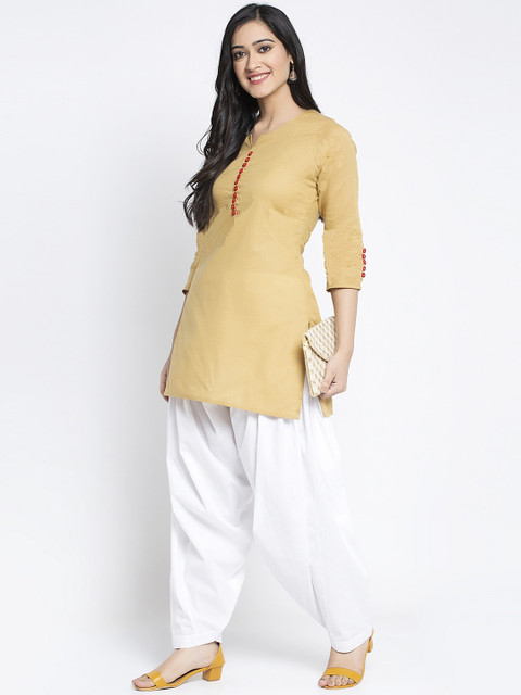 Jinfo Women Pack Of 2 White & Grey Solid Pure Cotton Salwars - Image 5