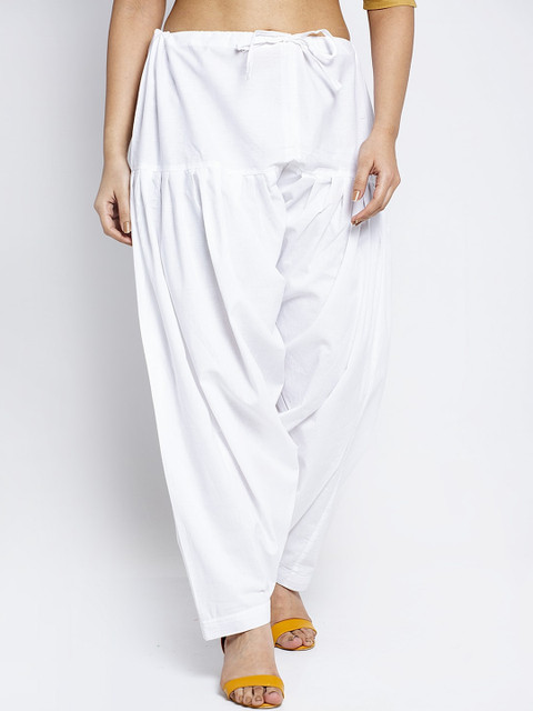 Jinfo Women Pack Of 2 White & Grey Solid Pure Cotton Salwars - Image 2