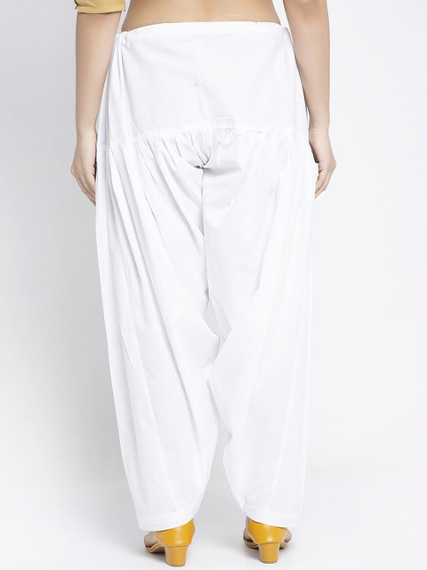 Jinfo Women Pack Of 2 White & Grey Solid Pure Cotton Salwars - Image 3