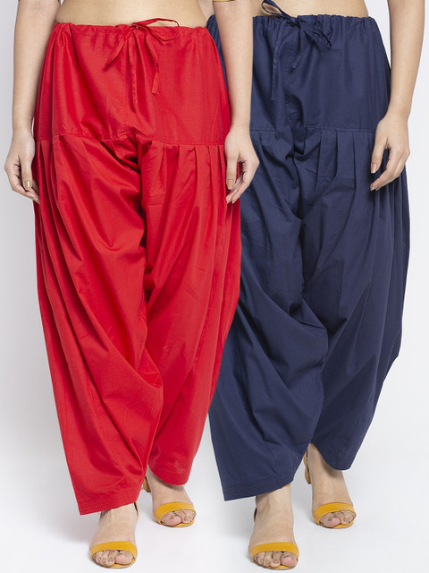 Jinfo Women Pack Of 2 Solid Cotton Salwar