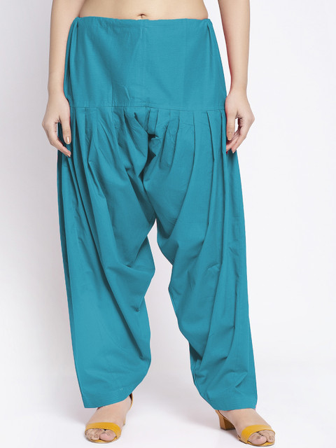 Jinfo Women Pack Of 2 Red & Blue Loose Fit Solid Cotton Salwar - Image 2