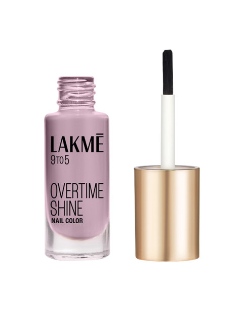Lakme 9to5 Overtime Shine Glossy Long Lasting & Quick Dry Nail Color 6ml - Grey Cloud