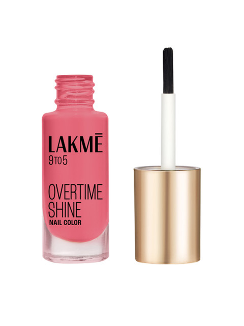 Lakme 9to5 Overtime Shine Glossy Long Lasting & Quick Dry Nail Color 6ml - Nude Warmth