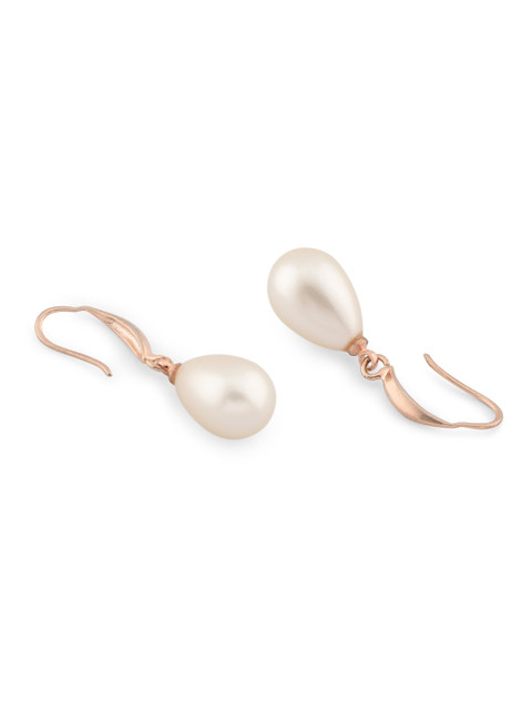 AMI Rose Gold Contemporary Drop Earrings - Image 3